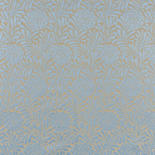 Patterned blue drapes