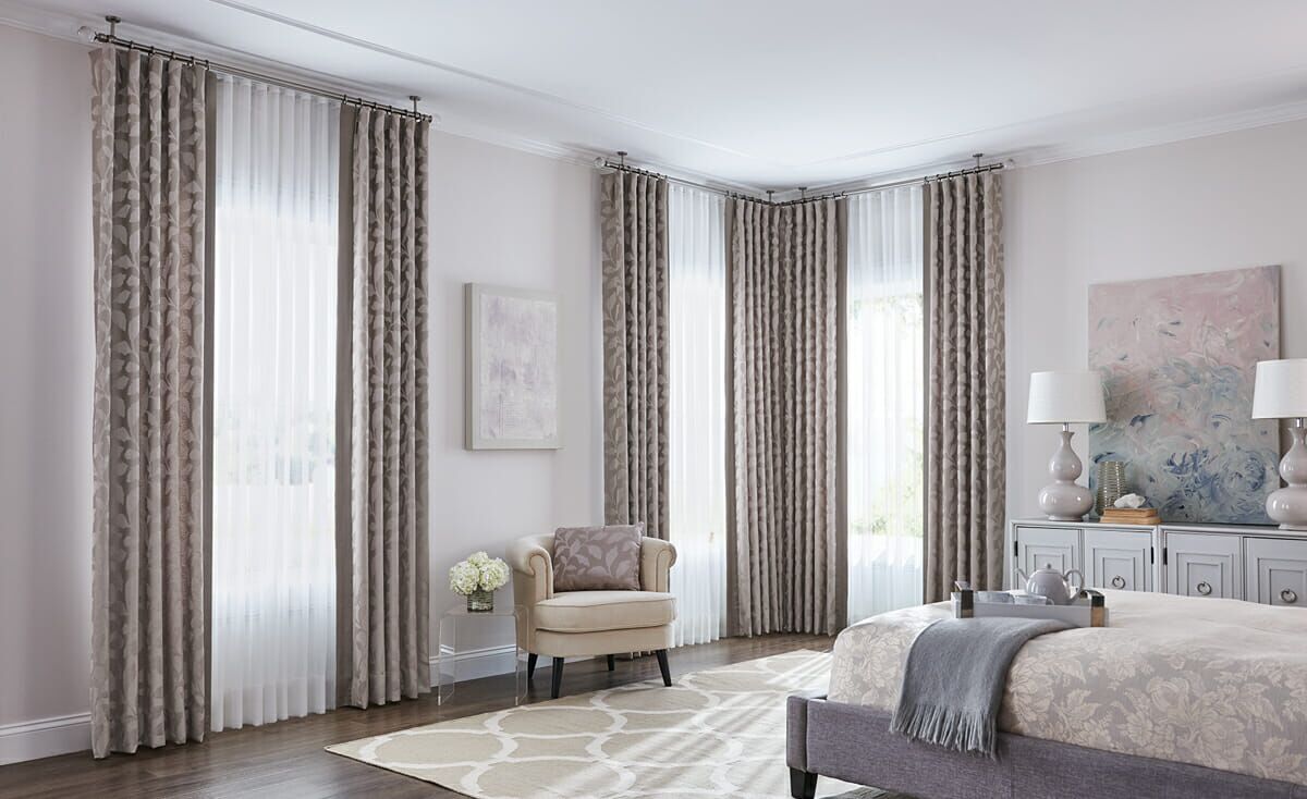 Shield your sanctuary with a combination of sheer and opaque curtains