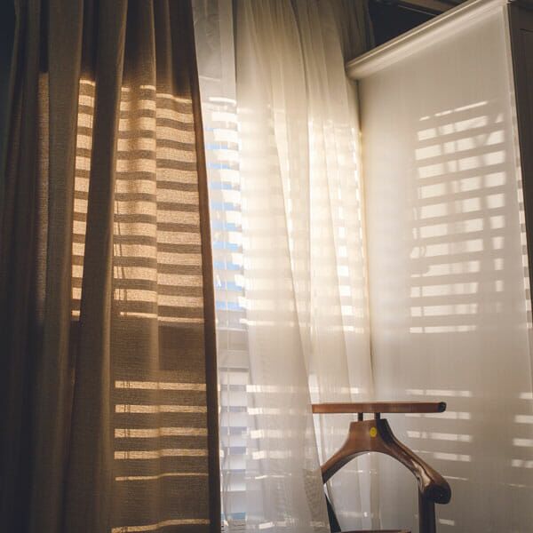 Light-filtering curtains allow in a medium amount of light
