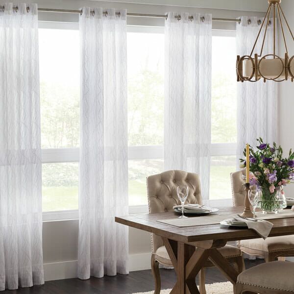Sheer curtains let in the most light